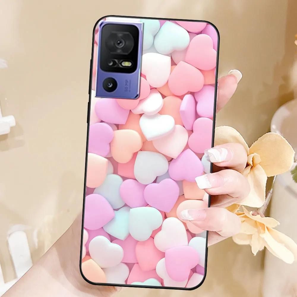 Case For TCL 40 SE Coque TPU Soft Silicone Fashion Phone Funda For TCL 40 SE Back Cover Floral Case Luxury Capa Marble Bumper