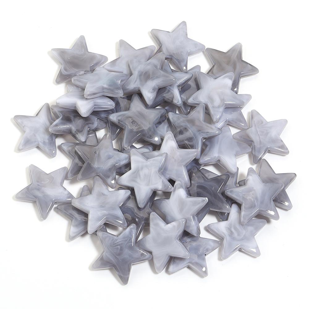 50pcs/lot 21mm Acrylic Star Beads Colorful Pentagram Cloud Loose Spacer Beads for Jewelry Making DIY Necklace Bracelets Keychain
