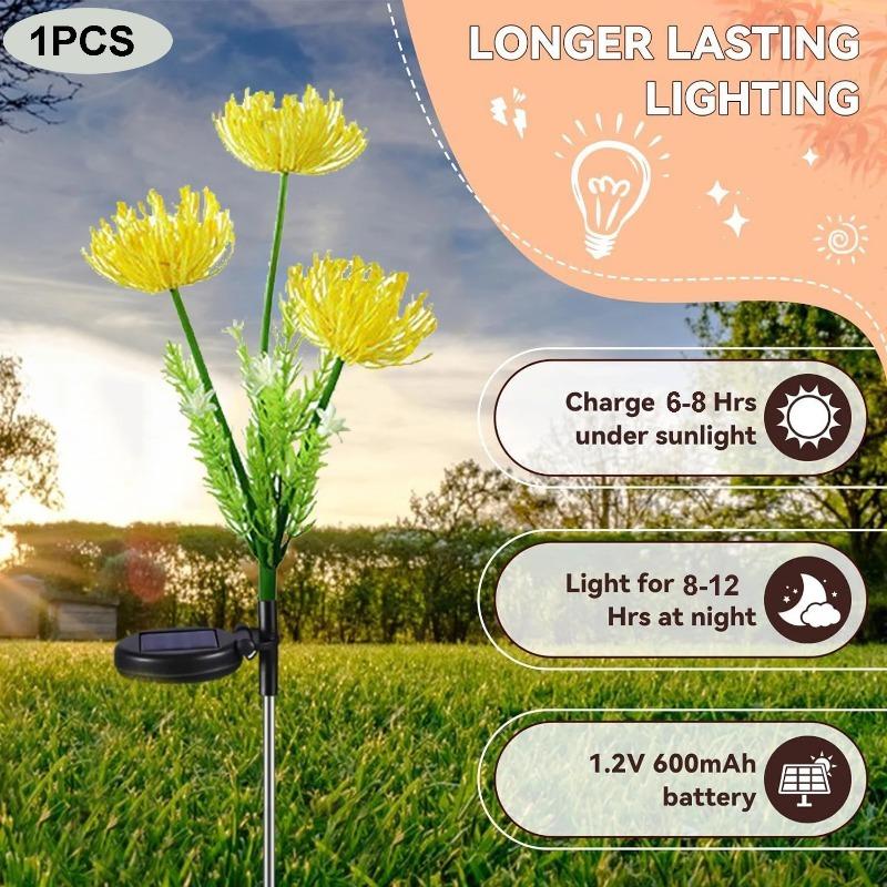 מנורת קרקע LED זוהרת פרח קטן מופעלת סולארית מנורה חיצונית עמידה למים לדשא פטיו אווירה מנורות פרחים סימולציה