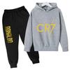 Ronaldo CR7 Estampado Ídolo del Fútbol Ropa Sudadera para Niños Conjunto de 2 Piezas Traje de Pantalón Chándal para Niños Niños Niñas Ropa Chándales Deportivos