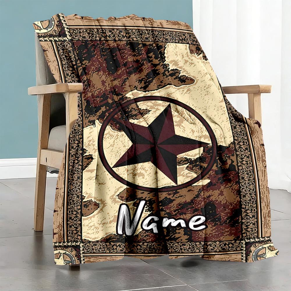 Texas111 Customize Text Blanket Throw Customizable Blanket Durable Comfort Perfect for Picnics Home Decor Bed Office Chair All-Season Use