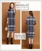 Elixio Checkered Knit Long Midi Plus Perfect for Dates and Christmas Women's Dress, Warm, Sleeves, Length, Thick, Flattering, Winter, Sizes, (JP,