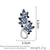 Nuevo Broche Retro de Lujo Ligero Azul Broche Hoja de Valle Flor Accesorio de Fiesta Regalo de Vacaciones