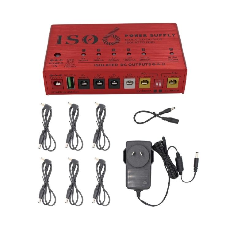 

10 Isolated D C Output for 9V Effect Pedals Power with LED Guitar Pedal Power Supply Effect Pedal Board Power Supply