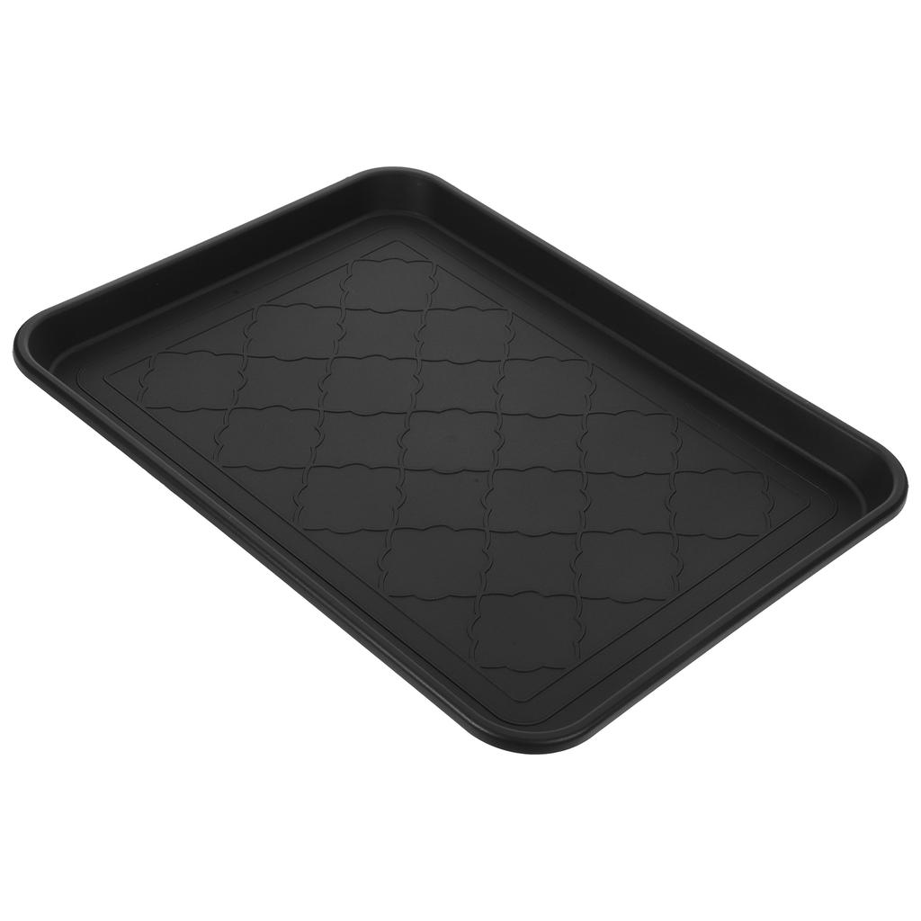 42X32X3Cm Black Shoe Tray Reusable Boot Mat Multifunctional Storage Tray Car Trunk Potted Plant Plate Pet Tray Non Slip