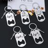 Exquisite Stainless Steel Lettering Keychains Creative Beer Bottle Opener Keyring Men Car Trinket Accessories Father's Day Gifts