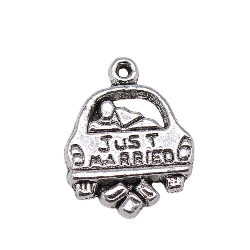 

10 шт. молодожены молодожены молодожены пара подвески подвески античное серебро цвет цинковый сплав 20X15 мм