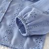 New Korean Style Girls' Clothing Doll Collar Turn-Down Collar Floral Embroidery Top and Short Skirt Two-Piece Casual Set