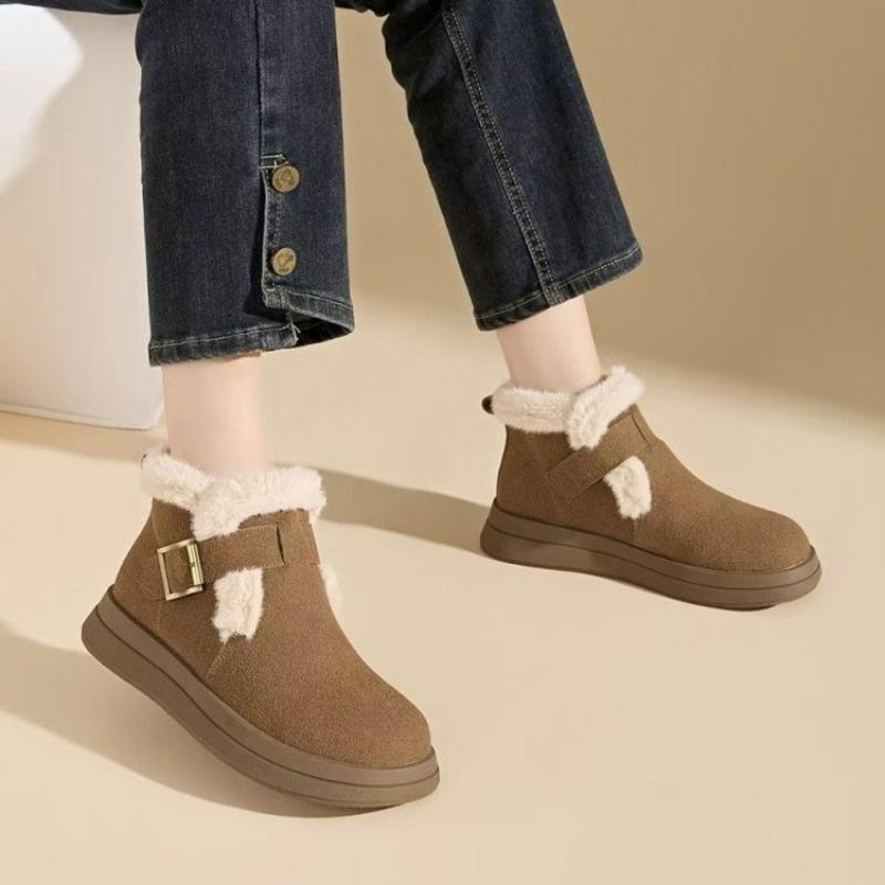 Snow Boots Women's New Winter Velvet Warm and Non-slip One-pedal Outer Short Boots