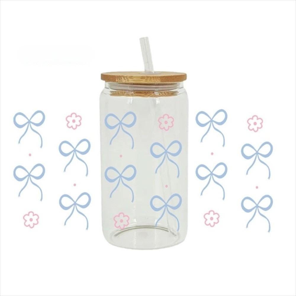 

Smooth UV DTF Transfer Sticker Waterproof Cup Wraps Bowknot Transfer Sticker For 16Oz Glass Cup Type-A