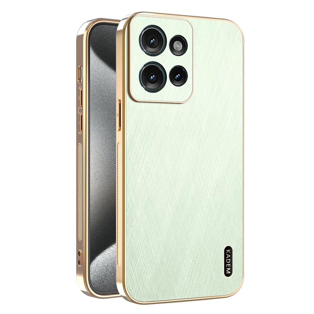KADEM For Motorola Edge 50 5G Case Electroplating Silk Texture PU + TPU Phone Back Cover