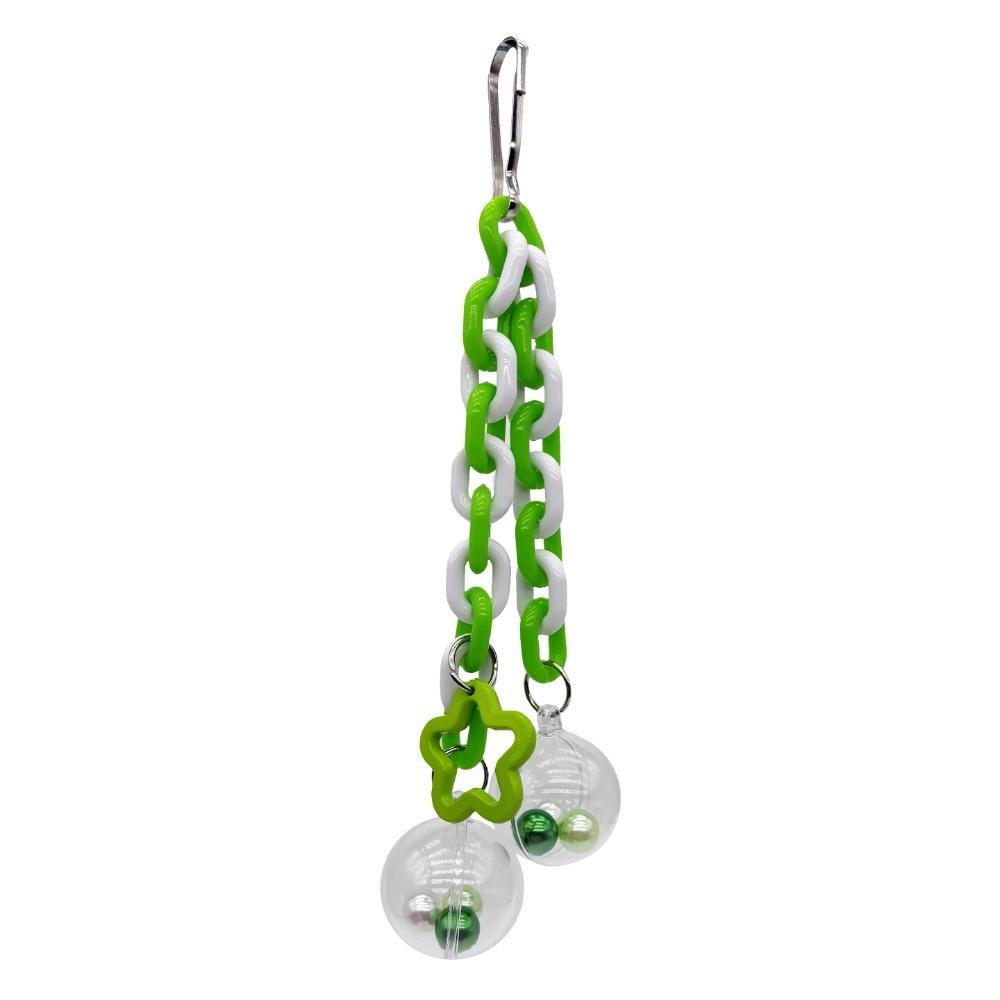 

Colorful Parrot Hanging Ball Toy Bite Resistant Bird Birdcage Climbing Ladder Training зелёный