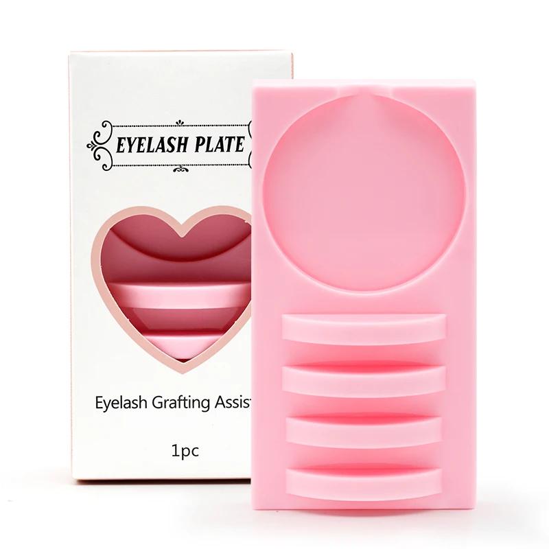 

2 in 1 Reusable Acrylic False Lashes Eyelash Stand Pad 1pcs and Glue Holder Eyelashes Grafting Assistor Station Essential Tools