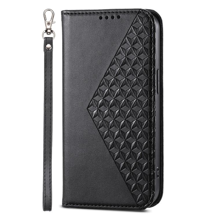 For iPhone 16 Wallet Case Calf Texture PU Leather Phone Cover with Strap