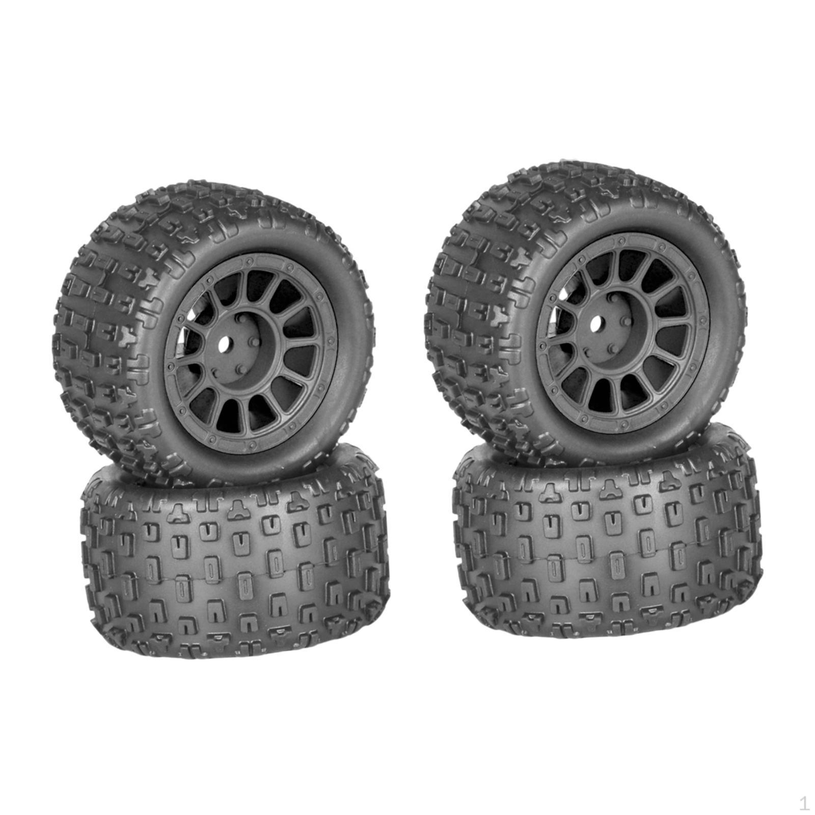 

4 Штуки Колеса та Шини для Радіокерованої Машини Гусеничний Запасні Частини для 1/18 Ралі чорний