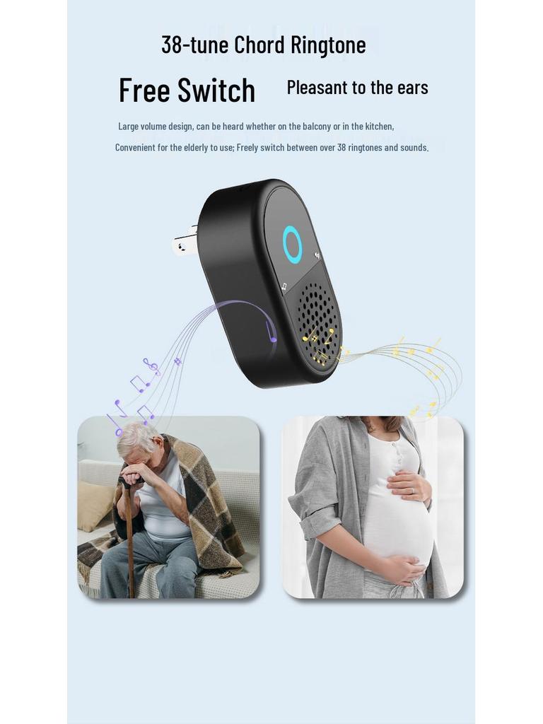 Новий бездротовий дверний дзвінок з живленням від енергії руху, висока гучність 433 МГц для складу або вулиці біля вілли