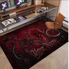 Skull Gothic Theme Soft Crystal Velvet Rug Custom Name & Text Print Non Slip Floor Rug for Bedroom Living Room