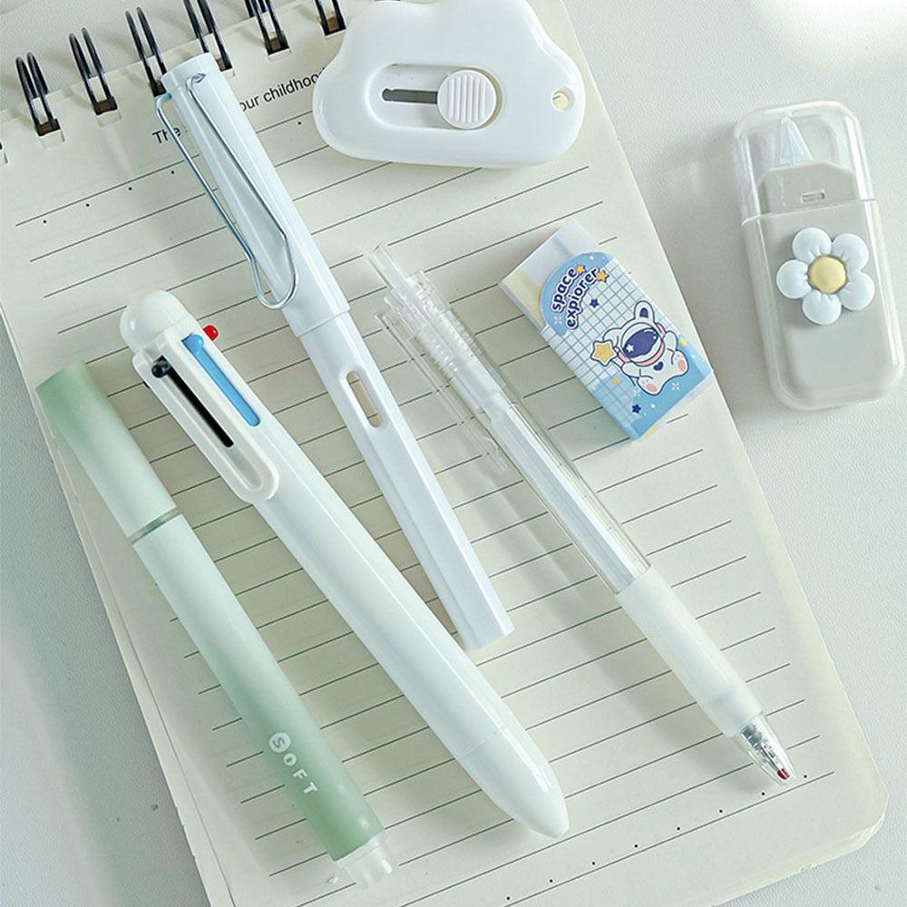 6Pcs/Set 6 Color Pens Student Tools Gift Kit Large Capacity Learning Gift Box Desktop Organizer