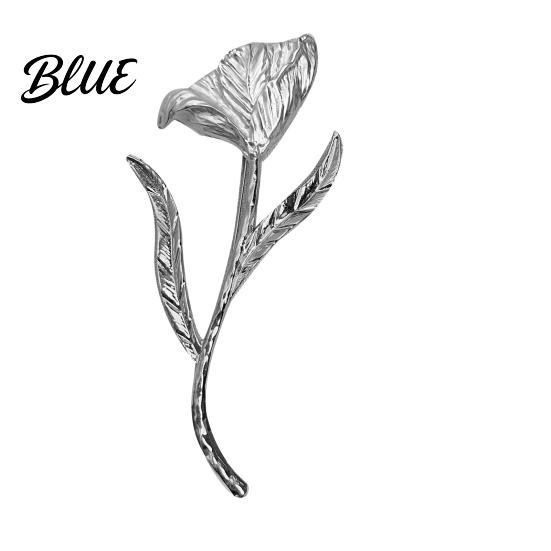 Pin Women Brooch Sparkling Rhinestones Flower Leaf Shape Lapel Versatile