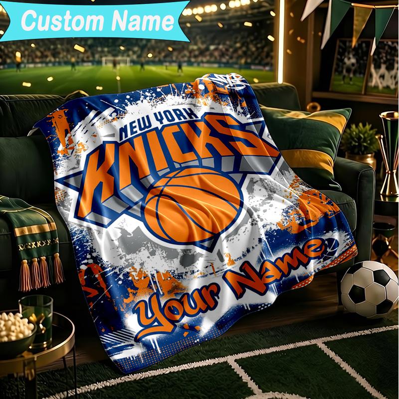 1PC Custom Name Blanket New York Football Flannel Blankets Patterns Throw Blanket All-Season Soft Gift for Couch, Bed, Camping, Birthday Gifts