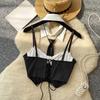 Hollow Out Halter Top Polyester Crop Top Vest Trendy Crop Vest  Gift for Her