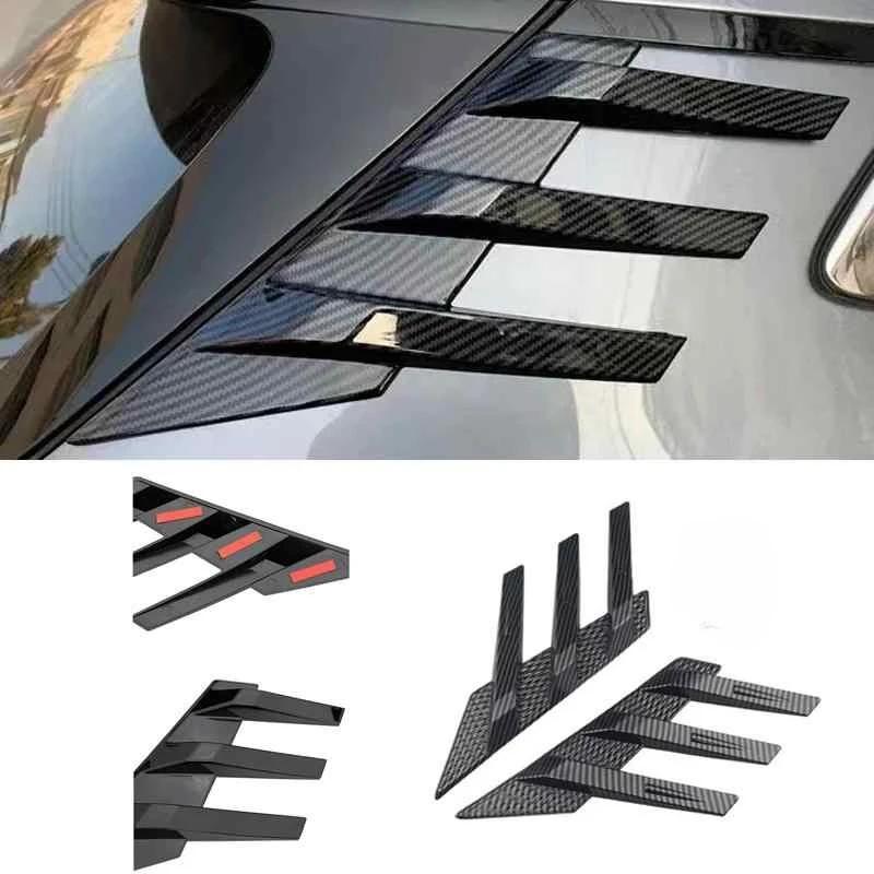 Universal 2Pcs Car Side Spoiler Splitter Trim Rear Windshield Sticker Triangle General Window Louvers Exterior Decorative