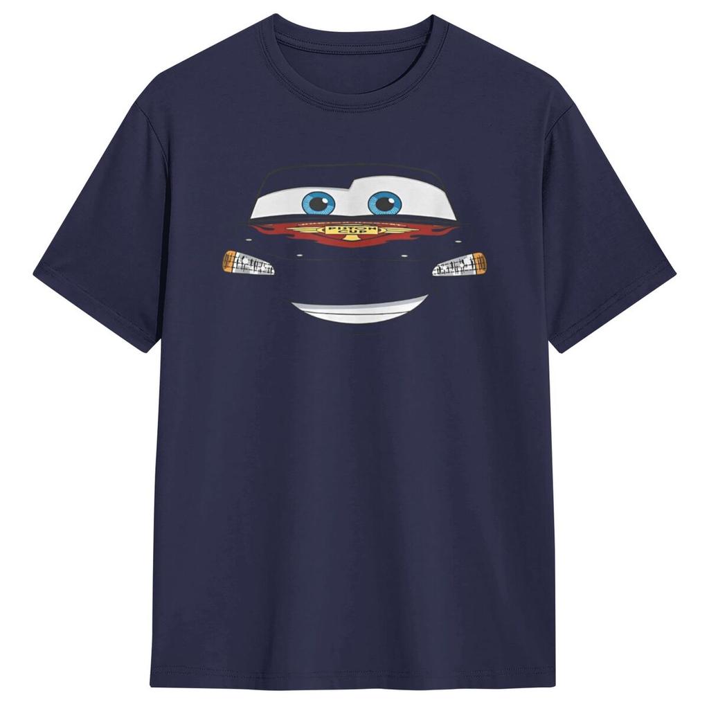 Cars Halloween Lightning McQueen Big Face T Shirt Man Y2K Pure Cotton T-Shirts Summer O-Neck Tee Shirt Oversized Clothes