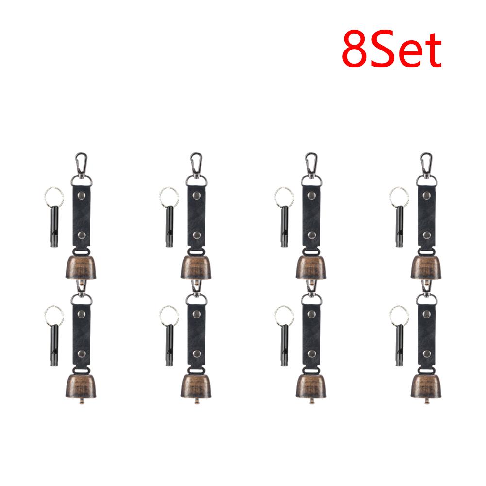 2-10Set Loud Bear Bell with Emergency Whistle Bear Repelling Bell Hanging Bear Bell for Outdoor Camping Survival Hiking Climbing