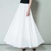 Women Summer Chiffon Dance Skirts Plus Size Full-Length Skirt High Waist Elegant Pink Black Red Royal Blue White Long Skirts