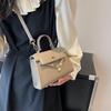 Hand-held small bag women's new trendy fashion European and American lock buckle square kelly bag one-shoulder crossbody bag handbag