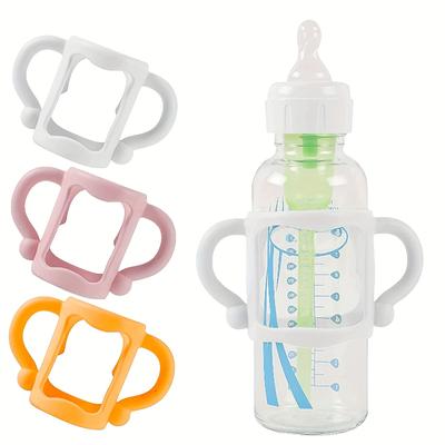 Silikon-Flaschengriff für schmale Babyflaschen, leicht zu greifender Griff, bietet Platz für die meisten Flaschen – BPA-freies, weiches Silikon