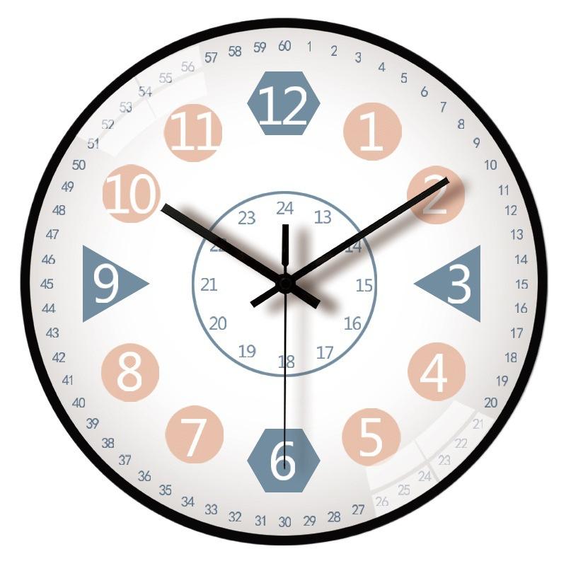 12-inch 30cm learning early education automatic timing radio clock home living room bedroom mute clock hanging