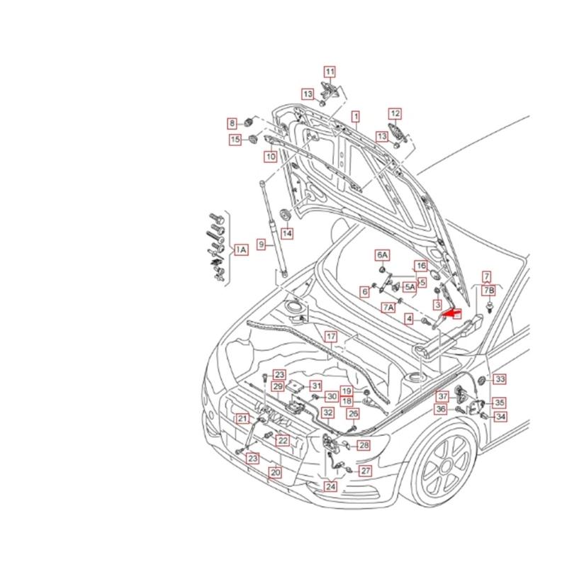 Automotive Active Hood Actuator Hinge Sensor Pedestrian Safety System for Front Left Right 1 Pair 8V0823823F 8V0823823D