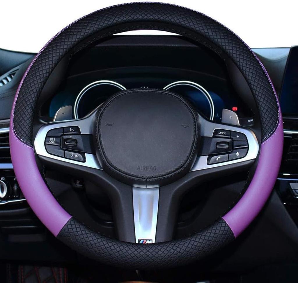 HUACHENG Lenkradabdeckung für Kei M Original Universelle Schutzabdeckung für Standard Custom Innenzubehör Autos, Größe, Leder, Passform, Stilvoll,