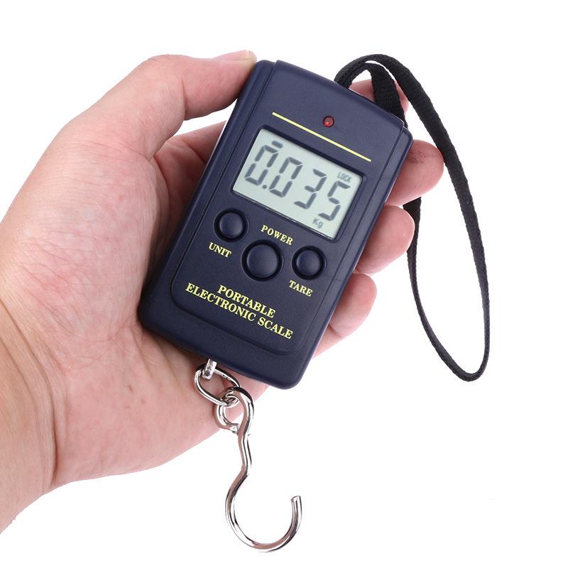 40KG Portable Handheld Electronic Luggage and Fishing Scale with Hook