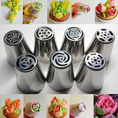 Beccucci per glassa per decoratori di dessert Beccuccio in acciaio inox per tulipano russo 8pz