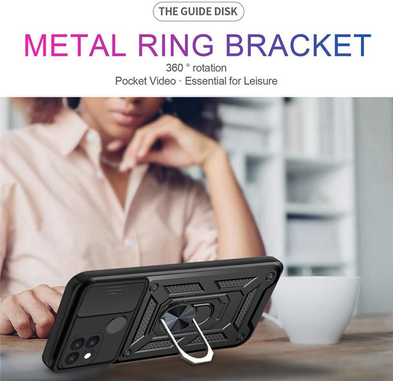 For OPPO A15 A15S Case Shockproof Armor Car Magnet Ring Silicone Phone Case for OPPO A12 A16 Stand Holder Back Cover