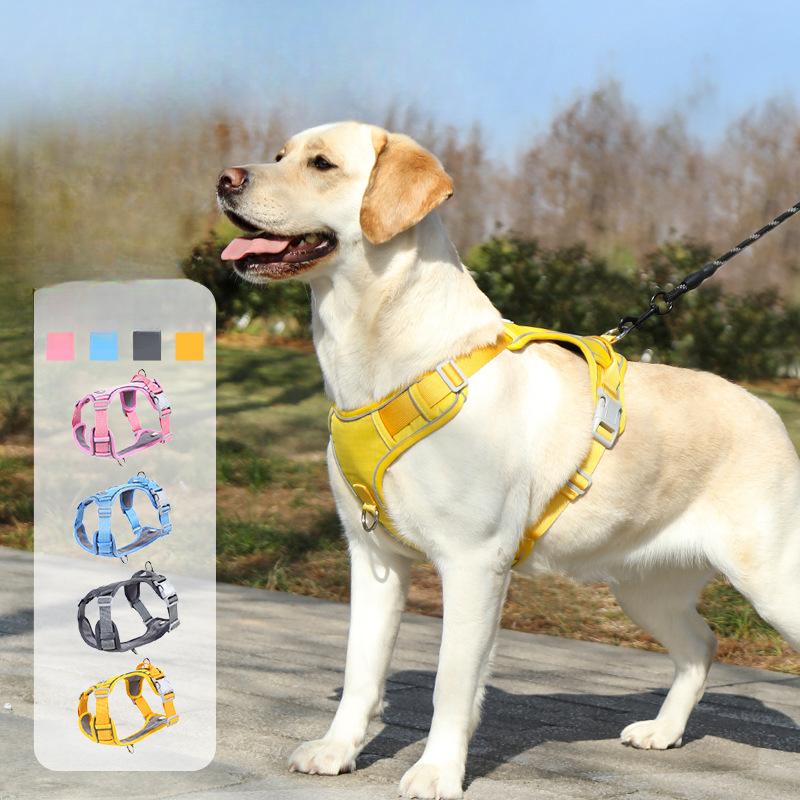 Dog Leash Vest Type Dog Chest and Back Anti-explosion Impact Medium and Large Dog Reflective Chest and Back Strap Anti-escape Dog Leash