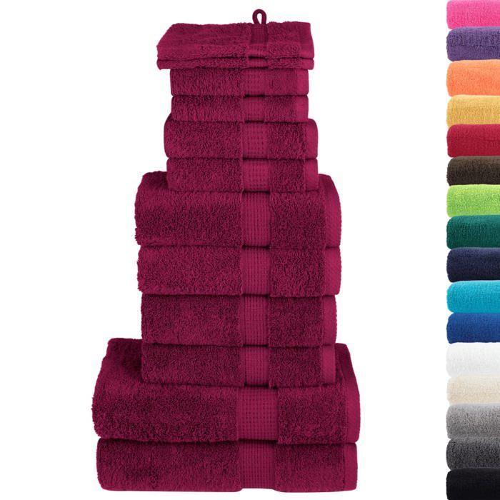 VidaXL Ensemble de Serviettes de Qualité Supérieure 12 pcs, Essuie-mains, Serviettes de Douche, Draps de Bain, Serviettes 137573