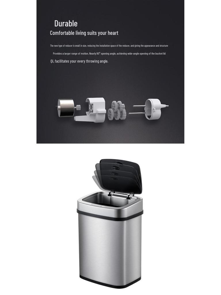 Nashida Smart Induction Stainless Steel Trash Can for Home or Office