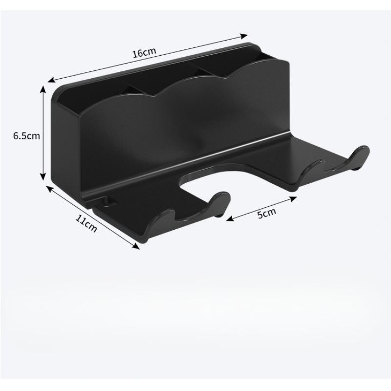 1pc Non Perforated Hair Dryer Storage Rack, Bathroom Wall Mounted Storage Rack, Bathroom Hair Dryer Stable Placement Bracket