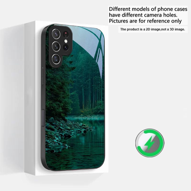 Forest Stream Pattern Suitable For Samsung Galaxy S25 Ultra S20 FE S21 S22+ S23 Plus S24 S26 Edge magnetism Glass Phone Casee