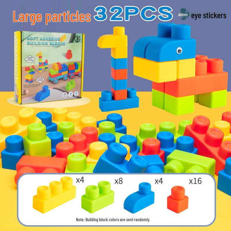 Washable Soft Rubber Building Blocks: Large, Educational Toy for Early Childhood