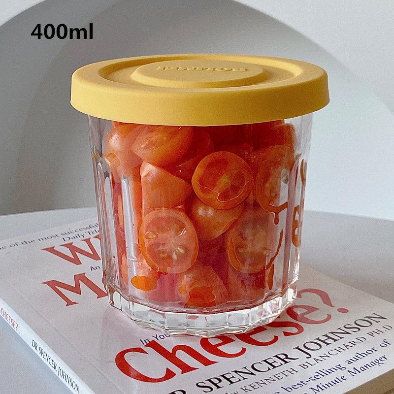 

Korea Style Heat-Resistant Glass Lunch Box For Man Women Vertical Stripe Bento Box Clear Food Container Microwave Oven Safe