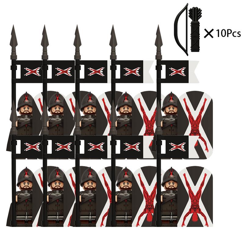 Středověký rytíř obrněné jednotky starověcí vojáci armády mini zbraň vybavení model vlajky stavební kostky dětské hračky narozeninové dárky