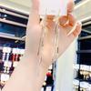 Elegant Bamboo Tassel Long Earrings For Women Sophisticated Chain Drop Earrings Stylish Dangle Ear Line Jewelry
