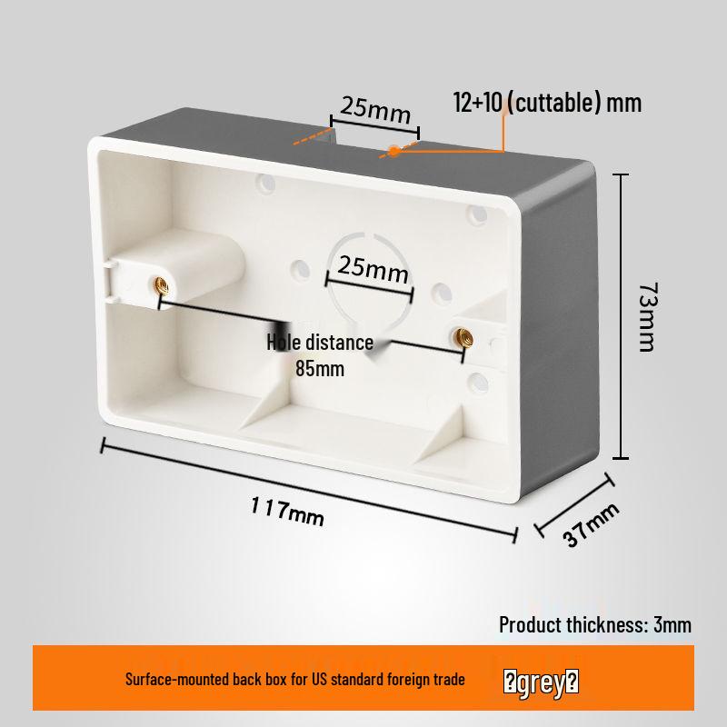 118 Type Switch Six-Hole Gray Wall Socket with Type-C 20W, Thai Style & PC Panel, Taiwan Socket