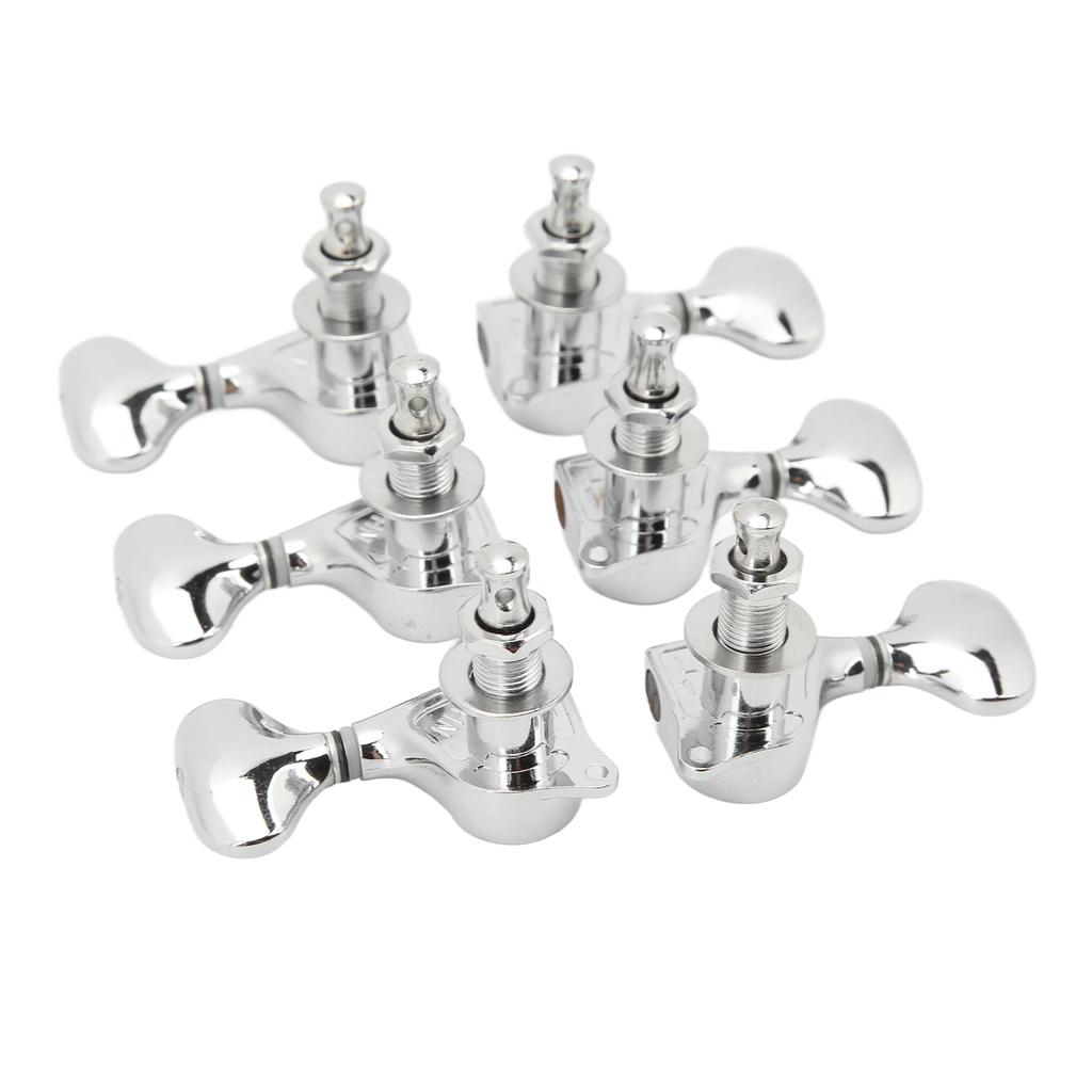 1:18 Gear Ratio Guitar Tuners Knob Enclosed Robust Silver Electric Guitar String Knob Tuning Pegs