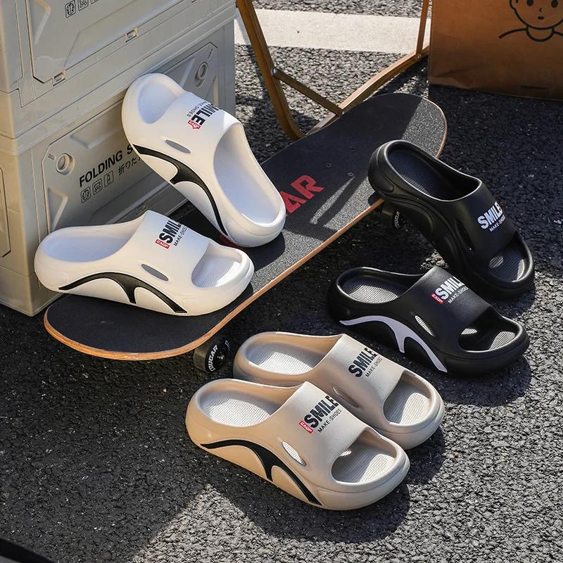 Summer Men Slippers Fashion Non-Slip Wear-resistant Soft Beach Outdoor Thick Sole EVA Flip Flops