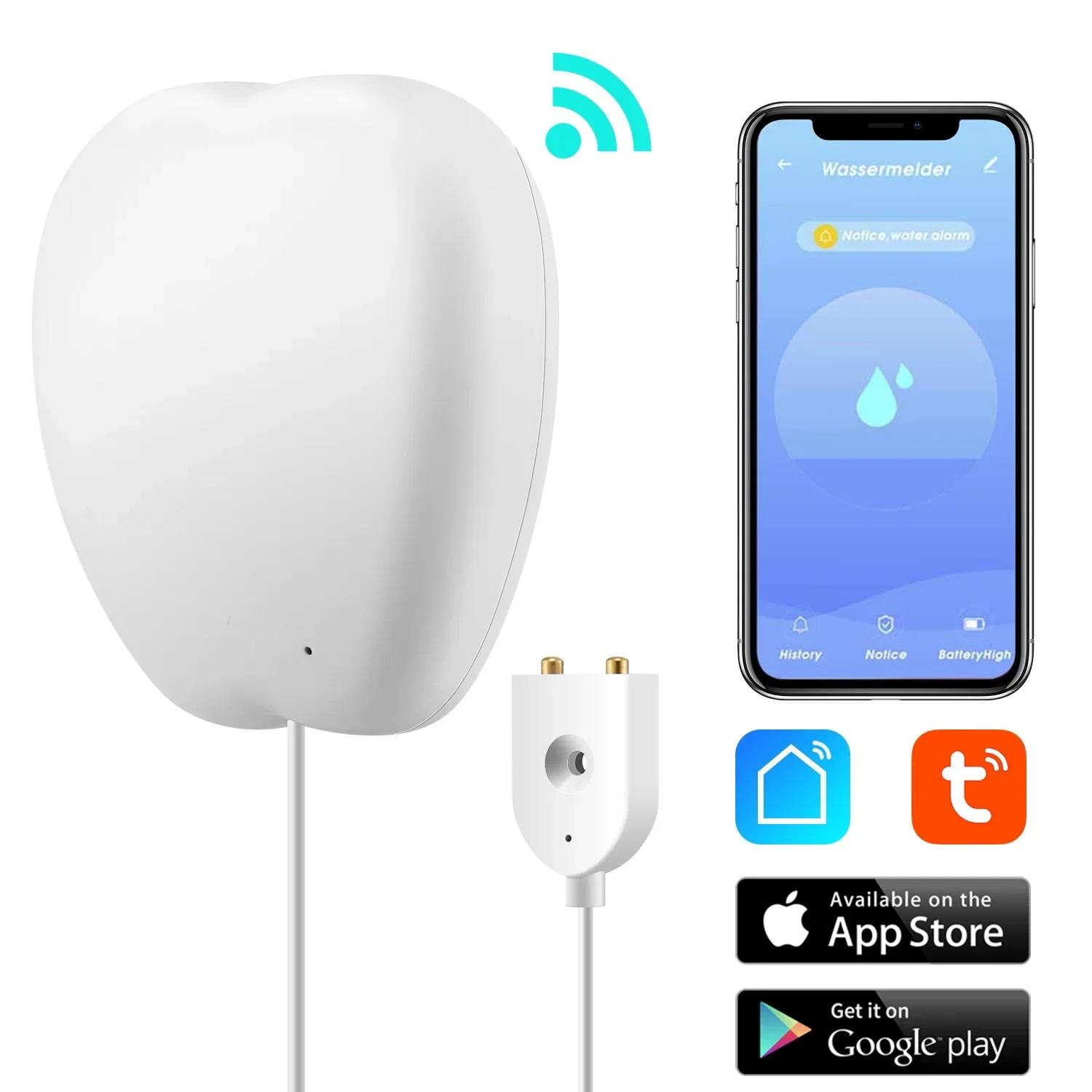 

Датчик протечки Tuya WiFi Zigbee, детектор протечки, удаленный мониторинг через приложение, поддержка ассистента, аксессуары для умного дома для кухни/ванной